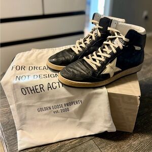 Golden Goose Black and White High-Top Sneakers